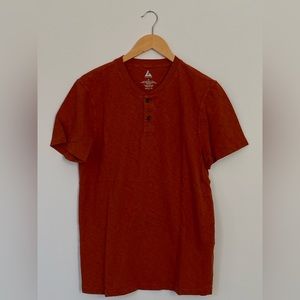 AMERICAN GIANT- PREMIUM SLUB HENLEY TEE SHORT SLEEVE, small, Adobe